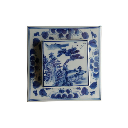 The Ming Garden Collection - Vierkante Porseleinen Pot Met Vogels
