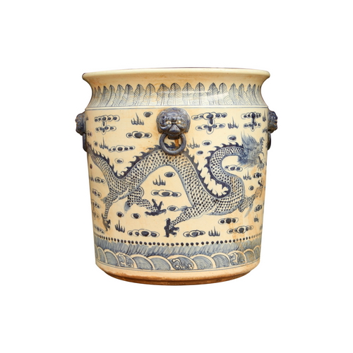 The Ming Garden Collection - Grote Porseleinen Bloempot Met Draak