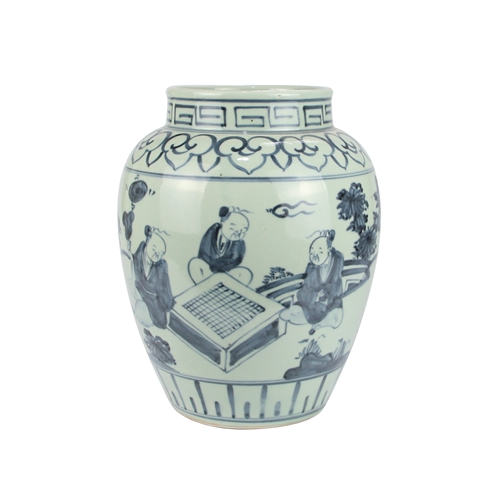 Porseleinen Vaas Met Chinese Mensen