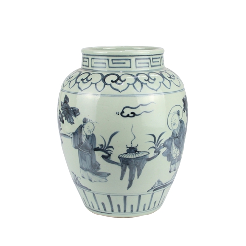 Porseleinen Vaas Met Chinese Mensen