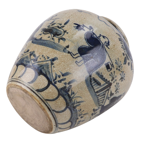 Kleine Porseleinen Vaas Met Chinese Mensen - The Ming Garden Collection