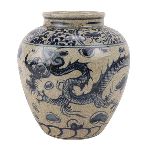 Kleine Porseleinen Pot Met Draak - The Ming Garden Collection