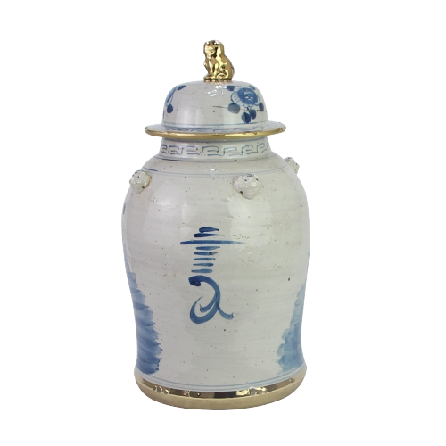 The Ming Garden Collection - Vergulde Chinese Porseleinen Gemberpot Met Vogels En Bloemen