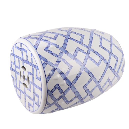 Porseleinen Tuinpoef Met Bamboo - The Ming Garden Collection