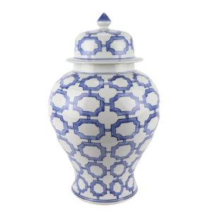 Grote Porseleinen Pot Met Geometrisch Patroon - The Ming Garden Collection