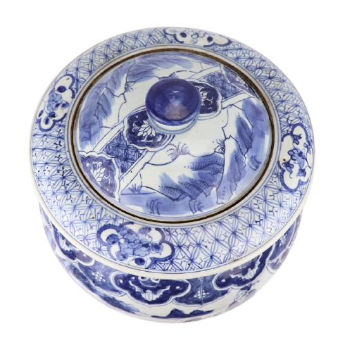 Porseleinen Pot Met Chinese Mensen - The Ming Garden Collection