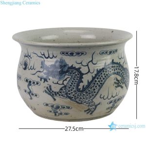 Blue and White Dragon Planters